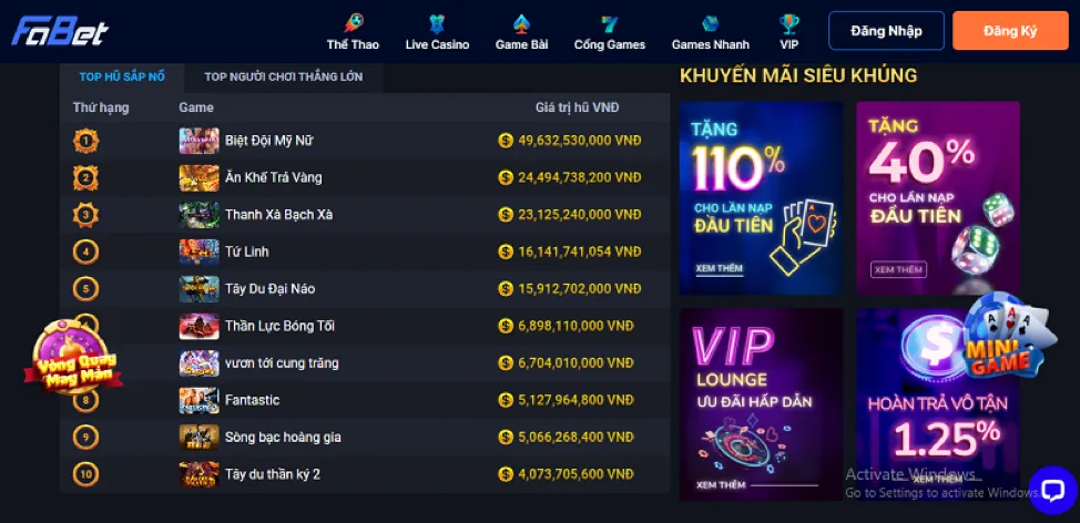 Ưu Đãi Nạp Tiền VL88